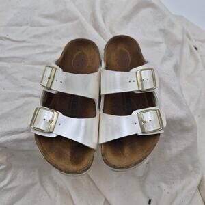 Birkenstock Arizona Kids Birko-Flor White slide sandal EU 28 Little girl 10-10.5
